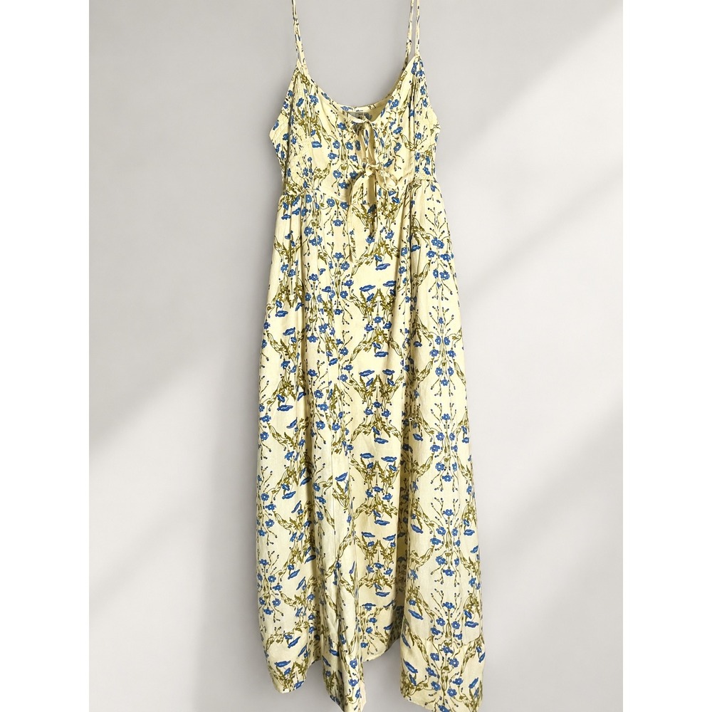 Urban Outfitters UO Nicolette Floral Linen Blend Smocked Midi Dress XS